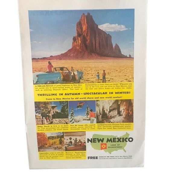 Vintage 1954 New Mexico Autumn Winter Ad Advertisement - Picture 2 of 4